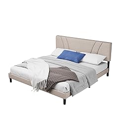 Avenco Queen Bed Frame, Upholstered Platform Bed