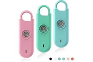 Fauxomor 140dB Personal Safety Alarm for Women, 3 Pack Safe Alarm Protection Keychain with Strobe Light & Low Battery Notice, Security Siren Self Defense for Seniors College Girls, Blue+Green+Pink