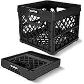 CleverMade Collapsible Milk Crate, Obsidian, 1PK - 25L (6 Gal) Stackable Storage Bins, Holds 50lbs Per Bin - Clevercrates are Heavy Duty, Plastic Collapsible Storage Crate for Multi Purposes