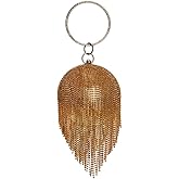UMREN Women Round Ball Crystal Evening Clutch Purse Tassel Wedding Party Hand Bags