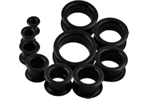 Oyaface 20 PCS Piercing Tunnel Set Soft/Hard Silicone Flesh Ear Plugs 2g-25mm Flexible Ear Stretching Gauge Expander