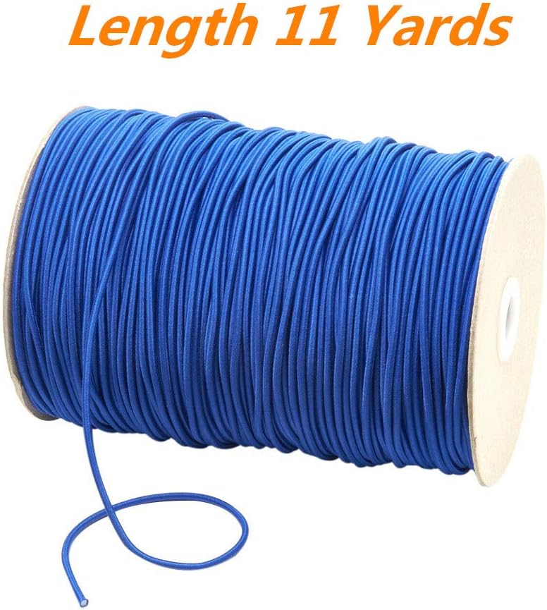1/8 Inch Width Braided Elastic Band, Thin Fine Round Elastic Stretch Cord Elastic Rope for Sewing Crafts DIY, Arts Bedspread 11 Colors Length 11 Yards/10m