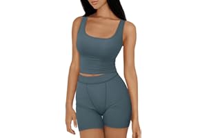 Trendy Queen 2 Piece Lounge Sets for Women Matching Workout Set Cropped Tank Tops and High Waist Yoga Leggings Active Wear