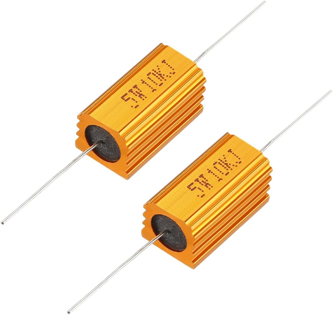 sourcingmap 2 Pcs Aluminum Case Resistor 5W 10K Ohm Wirewound for LED Replacement Converter 5W10KRJ