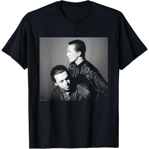 T-shirt Officiel Tears For Fears – Throwback Photo & Logo Band, 100% Coton, Tailles S à XXL
