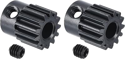 sourcing map 2Pcs 32P 13T Pinion Gear 5mm Shaft Carbon Steel RC Car Boat Drone