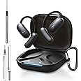 for Anker Soundcore AeroFit 2 Case Cover, Full Protective Silicone Skin Cover for Soundcore AeroFit 2 by Anker,with Keychain & Lanyard and Cleaner Kit, Front LED Visible, Black
