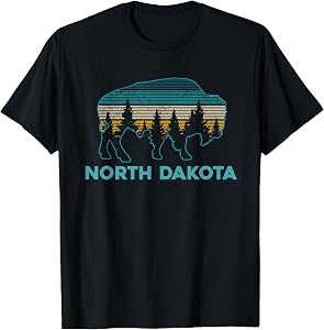North Dakota Bison Vintage American Buffalo Souvenir T-Shirt
