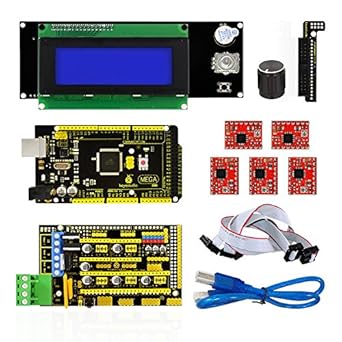 Amazon Com Keyestudio 3d Printer Cnc Kit For Arduino Ramps 1 4 Mega 2560 5x A4988 20x4 Lcd Controller With Adapter Compatible For Arduino And Reprap Industrial Scientific