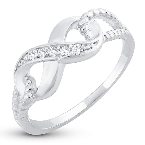 Fabulous Infinity Knot Valentine Rhodium Plated Ring for Women