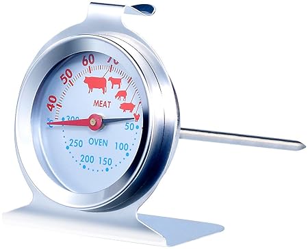 Rosenstein & Söhne Ofenthermometer: 3in1 XL Braten- und Ofen-Thermometer für Gar- & Backofentemperatur (Fleisch und Braten Th