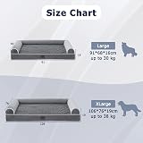 WESTERN HOME Large Orthopedic Dog Bed with Removable Cover Dark Grey 106x76x19 view 7