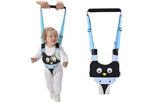 IULONEE Baby Walking Harness Breathable Handheld Kids Toddler Helper Assistant Adjustable Infant Walker Help Baby Walk Stand Up Child Learning Belt for 8-24 Month Old Babies Activity (Blue)