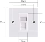 LEENUE Single RJ45 Cat6 Ethernet Wall Socket Faceplate Keystone Jack White 2 view 2