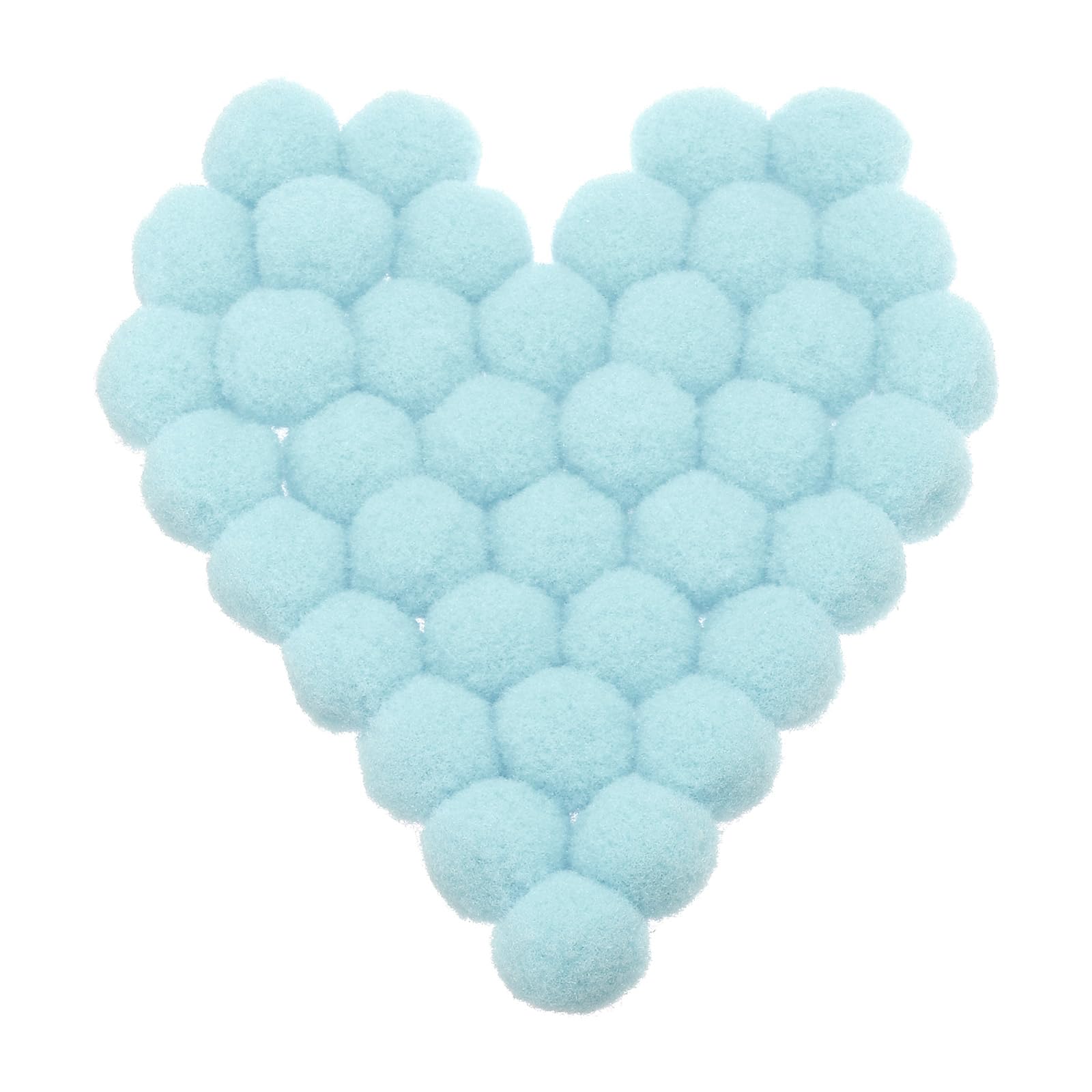 Rebower Pom Pom Soft and Fuzzy Balls Rainbow Craft Pom Pom Fabric [for DIY Creative Crafts Projects and Decoration] - 0.59 Inch/Light Blue / 300PCS