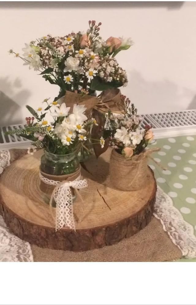 Set Of 10 Large Log Slice Centre Pieces 30 35cm Wood Wedding