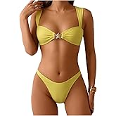 Milumia Women's Bikini Sets Two Piece Swimsuit Wide Strap Tie Back High Cut Starfish Bathing Suit