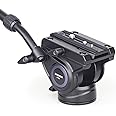 Heavy Duty Tripod Fluid Head-INNOREL F80 Drag Pan Cameras Video Fluid Head with 1/4 and 3/8 in Screws Sliding Plate CNC Professional Panoramic Max Load 24.5lb/12kg for DSLR Camcorders Shooting Film