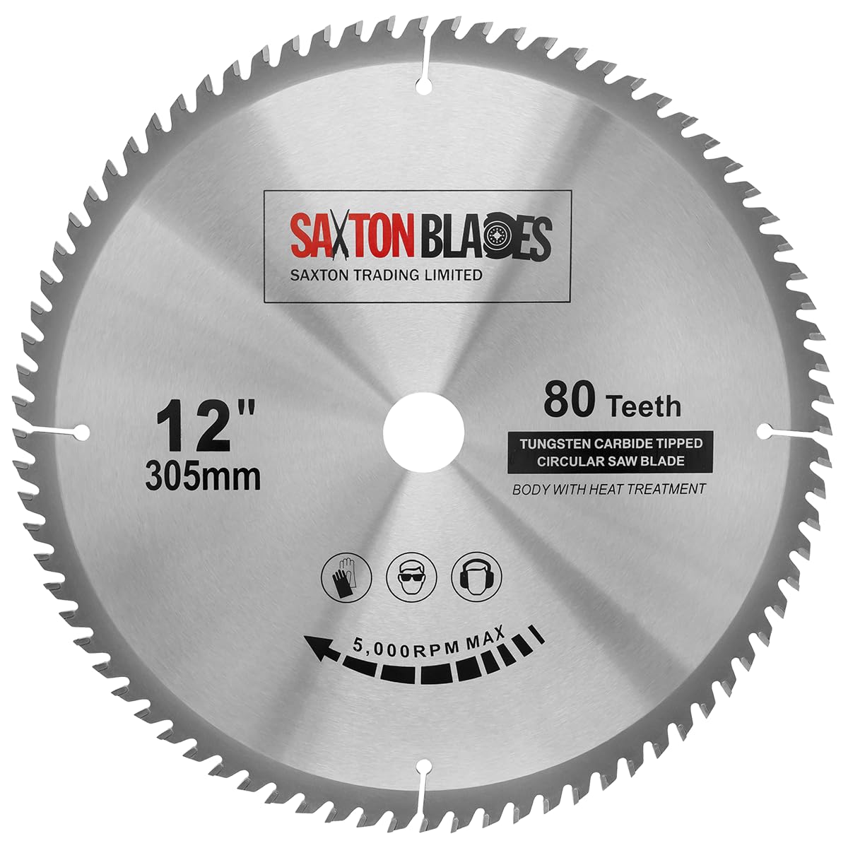 TCT30580T Saxton TCT Circular Wood Saw Blade 305mm x 30mm Bore x 80T for Bosch Makita Dewalt
