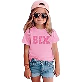 GLIGLITTR Girl Birthday Shirt 5th 6th 7th 8th 9th 10th Birthday Girl T-Shirt Kid Bday Party Outfit Embroidery Shirt Top 5-10Y