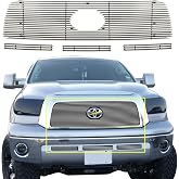 Chrome Billet Grille Combo Upper+Lower Bumper Grille Polished Aluminum Fits 2007-2009 Toyota Tundra