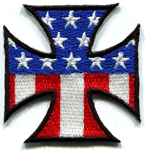 TKPatch German Iron Cross American Flag Biker Military Medal WW2