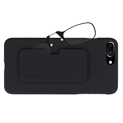 ThinOptics Reading Glasses + iPhone 8 Plus or iPhone 7 Plus Slimline Case | Black Frame, 2.50 Strength Readers