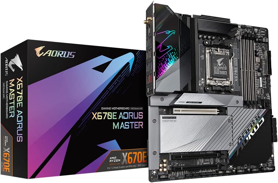 Gigabyte X670E AORUS MASTER Motherboard AM5 Ryzen 8000 DDR5 Wi-Fi 6E PCIe 5.0
