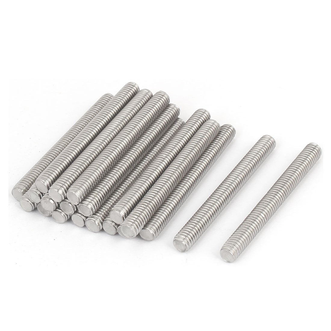 Sourcingmap M6 x 55mm 304 Stainless Steel Male Threaded Rod Bar Studs Fasteners 20 Pcs