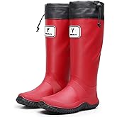 Yvmurain Women's Tall Rain Boots Waterproof Lightweight Garden Mud Boots Portable Packable Rubber rain Shoes Anti-Slip Knee High Outdoor Work Booties