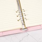 falllea A5 PU Leather Ring Binder Pink 6 Ring Travel Journal Planner view 5