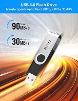Netac 128GB USB 3.2 Flash Drive Swivel Metal Clip High Speed 90MB/s view 2