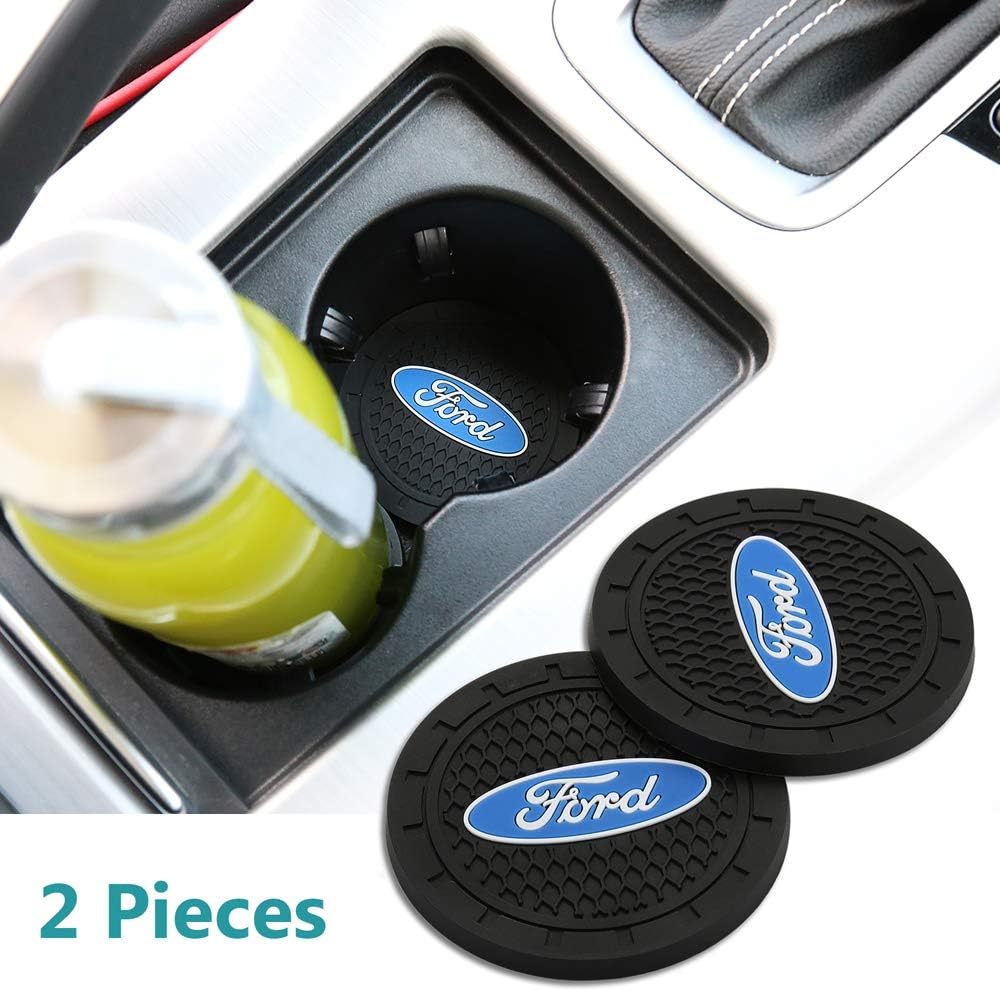 Yuanxi Electronics 2 Pcs 2.75 inch Car Interior Accessories Anti Slip Cup Mat for Ford Focus,kuga,Fusion,Mondeo,Fiesta,Transit,Mustang, Ranger,F150,F250 F350, Edge, Explorer,etc All Models