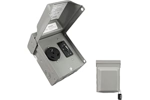 HIITIO 30 Amp NEMA TT-30R & 20 Amp WRTR GFCI Power Outlet Box 125 Volt, Heavy Duty Lockable Weatherproof Electrical Panel, Outdoor Receptacle for EV Generator Camper Motorhome, ETL Listed, HDS2-006