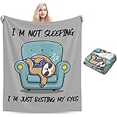 Sumsive Fathers Day Funny Gifts for Dad from Daughter Son Best Dad Ever Father Birthday Gifts Super Cozy Throw Flannel Blanket for Couch 60"x50" Grey