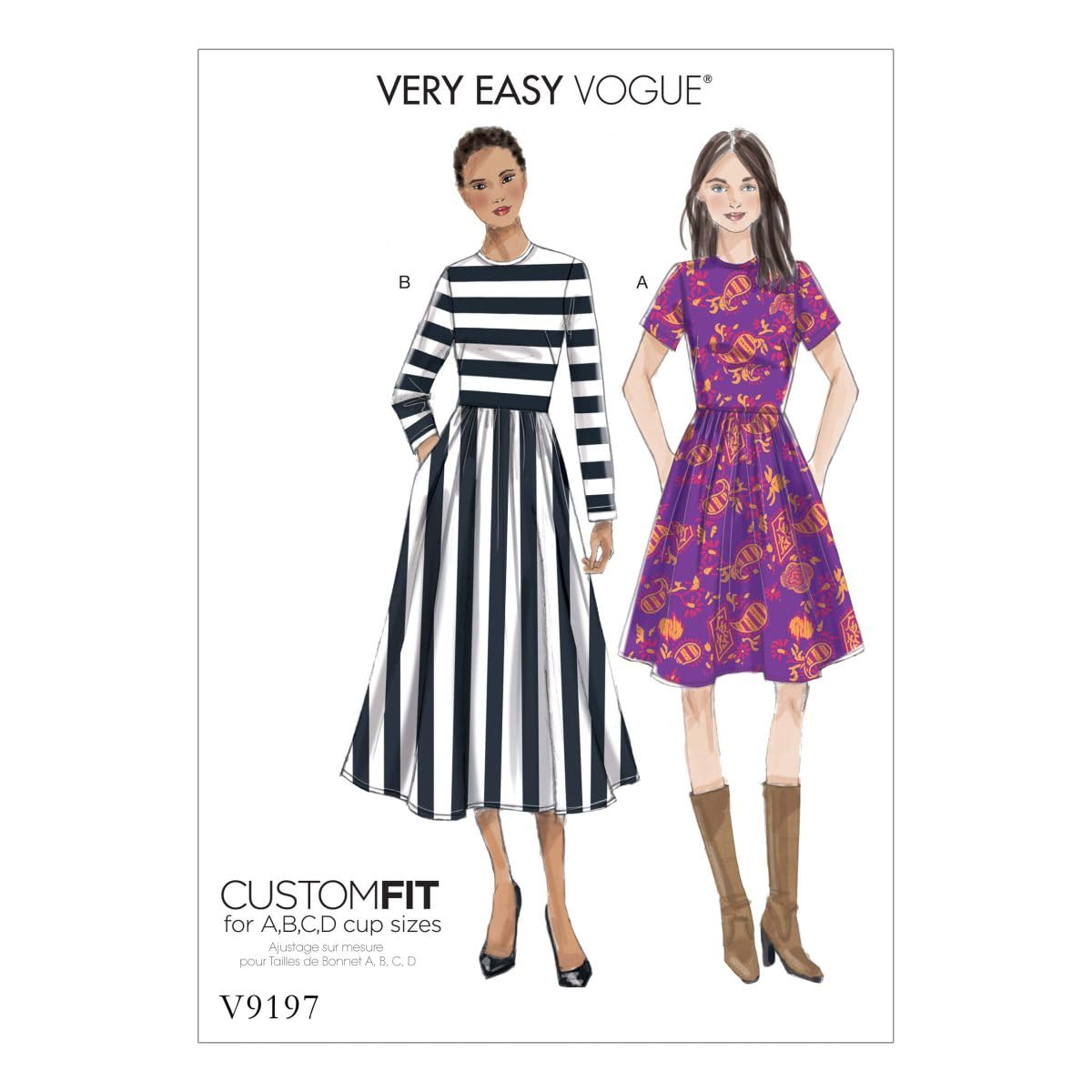 Vogue Patterns 9197, Misses Dress,Sizes 6-14, Paper, Multicoloured, A5 (6-8-10-12-14)