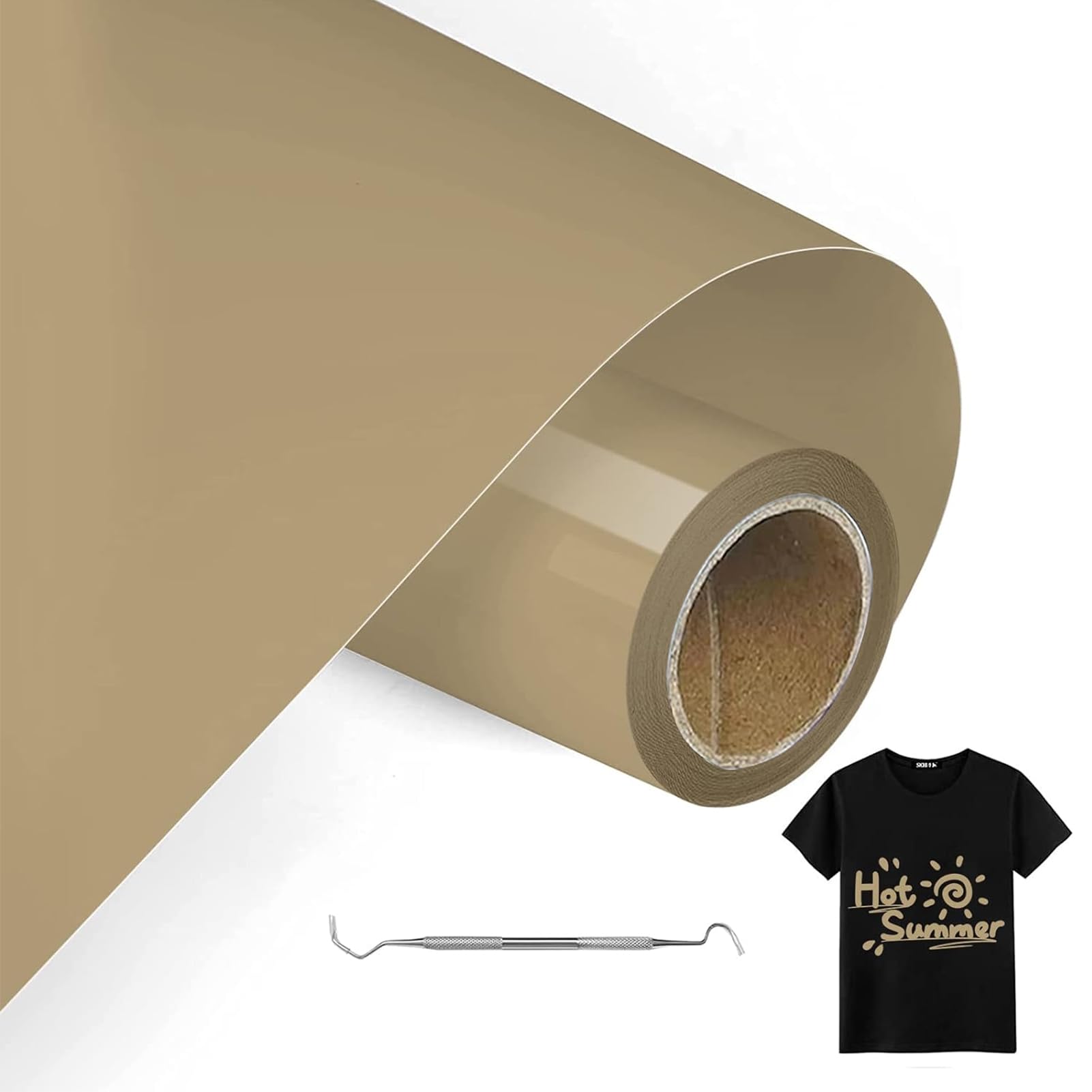 MeYuxg Plotter Film Textile Gold – 30.5 cm x 6 m Plotter Film for Textile, Heat Transfer Vinyl for Cricut & Cameo – Easy to Cut & Webbing for Flex Film Plotter Textile Design (Gold)