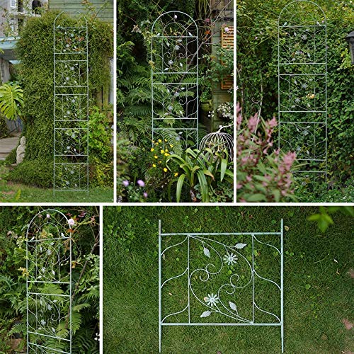 PLHMS Pflanzen-Rankhilfe aus Metall, für den Garten, Rankgitter mit Halter 288x51cm Kletterhilfe, Garten Pflanzenstütze… – Bild 3