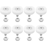 Klyeola 8Pcs 19mm Drawer Rollers, Nylon Drawer Pulley Replacement Wheels with Bearings and Nuts, Small Slide Roller for Cabinet, Sliding Door, Filing Cabinet, Smooth Drawer Positioning Guide
