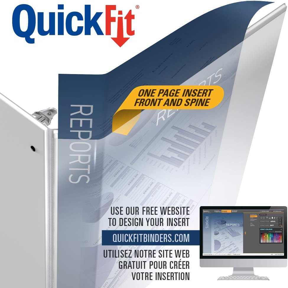 QuickFit View Binder, 5 Inch, Locking Angle D Ring, White (87070) : Office D Ring And Heavy Duty Binders : Office Products