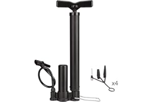Bike Pump Portable, Bicycle Tire Inflator with High-Pressure Buffer, Ergonomic Bike Floor Pump, Bicycle Air Pump with Inflati