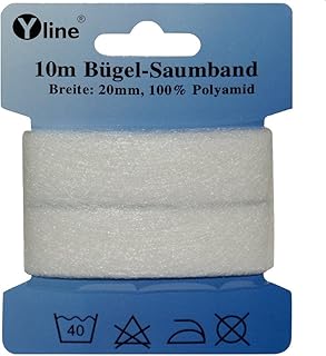 10 m x 2 cm Saumband zum nähfreien Säumen,Bügel - Saumband, Bügelsaumband weiß, sl, 1080