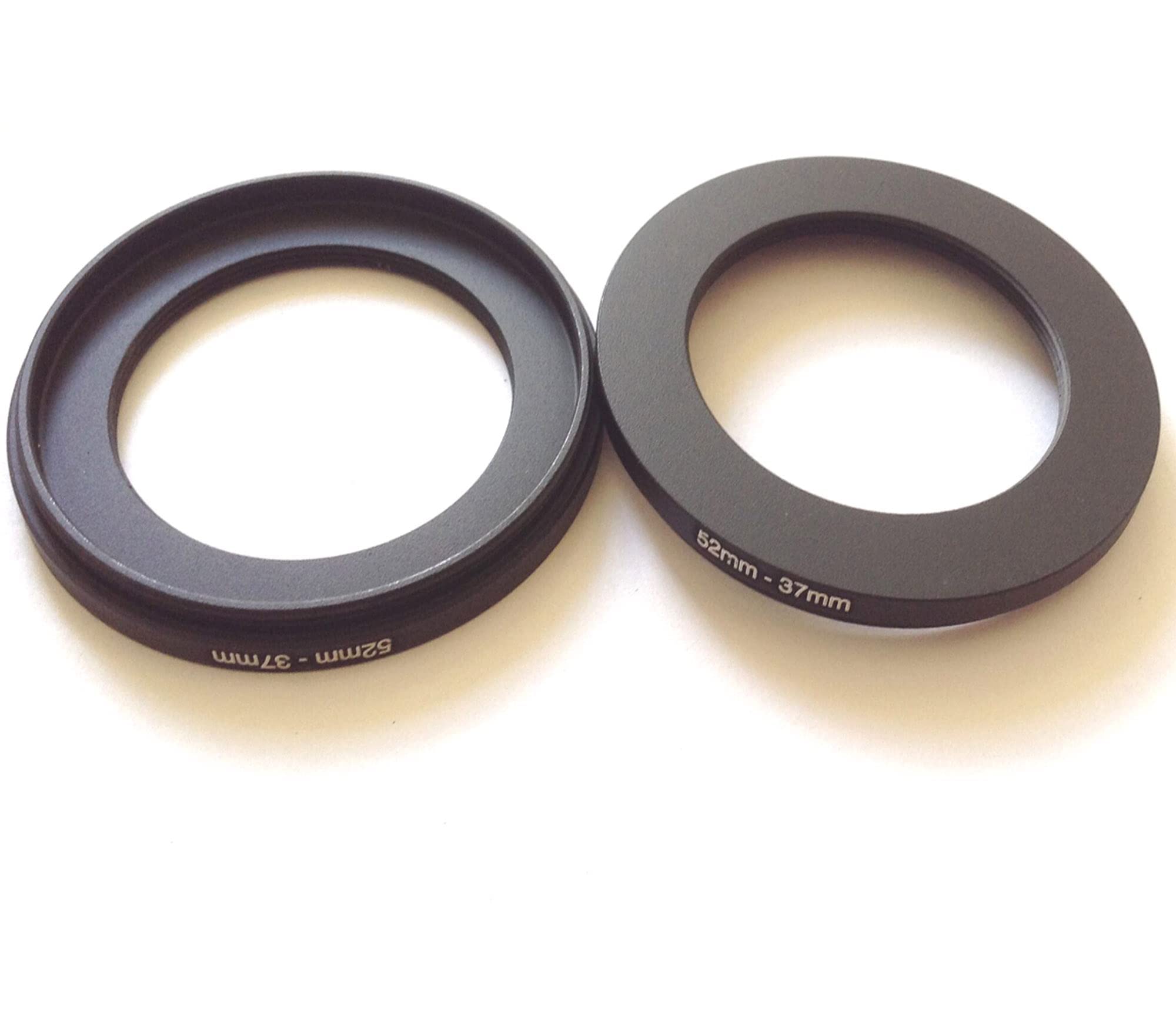 2pcs Size 52mm To 37mm Step-Down Rings Screws Adapter Diameter Connect-or Switch 52-37mm Video Digital Camera Lens Connect 52-37 Filter Circle Film Picture Photo View Focus Parts Accessory