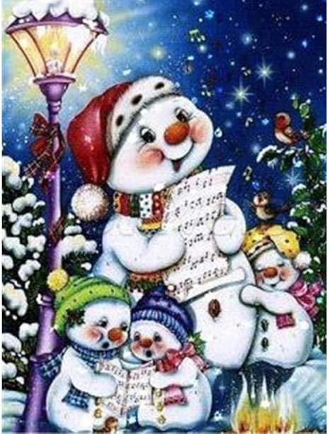 5d DIY pintura de diamante de muñeco de nieve, bordado de diamantes de