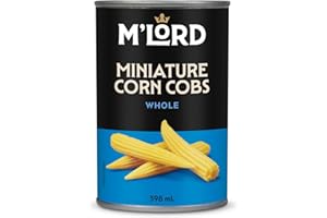 M'Lord Mini Corn Cobs, Whole, Perfect for Snacks or Side Dishes, Packed with Antioxidants & Vitamins, 398ml