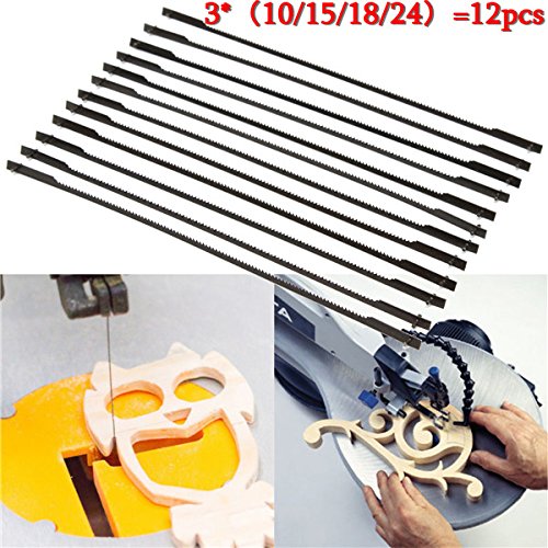 12pcs 5 Inch 125mm Pinned Scroll Saw Blades Wood Working Power Tool