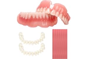 OTOOX Do It Yourself Denture Fake Teeth Top and Bottom Temporary Teeth-DIY Denture Kit- Natural Looking Emergency Replacement Solution (Universal Size), Customized Dentures-250610-CS1