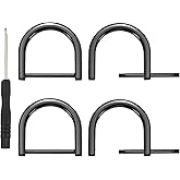 PATIKIL 1-1/4 Inch D-Rings Screw in Shackle, 4 Pcs Horseshoe Clasp U Shape D Rings with Screwdriver for Purse Keychain Strap Buckle DIY Leather Craft, Black