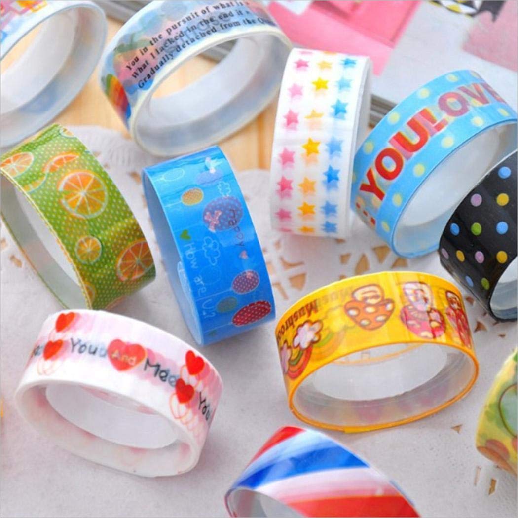 kirken 10pcs DIY Cartoon Tape Set Adhesive Scrapbooking Sticker for Scrapbooking Party Supplies Arts Crafts Decoration