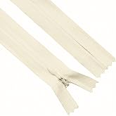 Sawoake Invisible Zippers 18 Inch #3, Beige Nylon Coil Zippers 2-Pack for Sewing, Skirts, Pockets, Pillows (Beige, 18", 2PCS)
